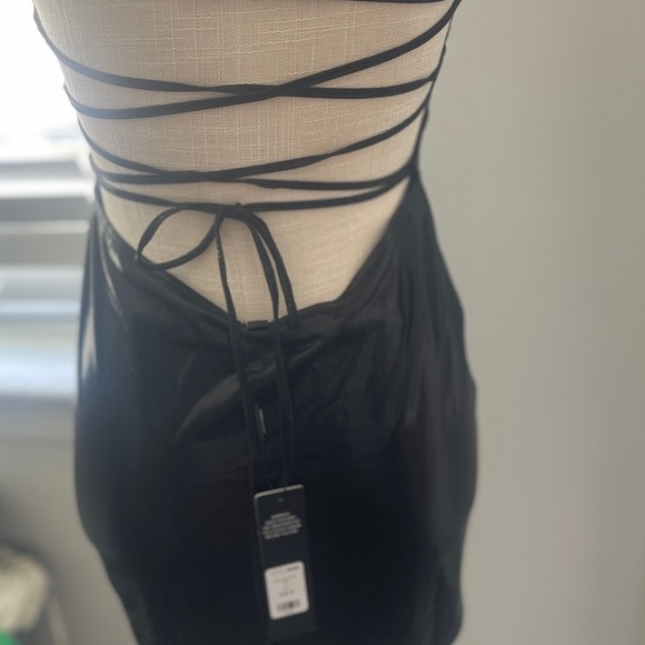 Fashion Nova “Ashlynn” Lace up Black Mini Dress - Picture 8 of 9